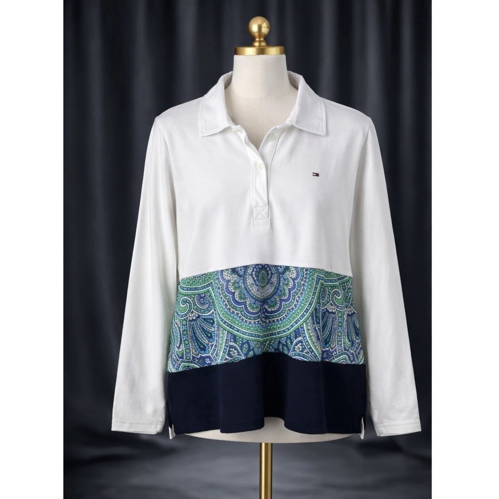 Tommy Hilfiger Polo Shirt Long Sleeve Collared Nautical Preppy Plus Size 0x
